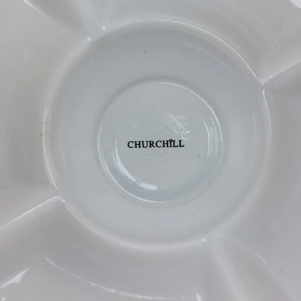 Churchhill Christmas Divided Serving Platter / Tray With Snowmen Santa China 15